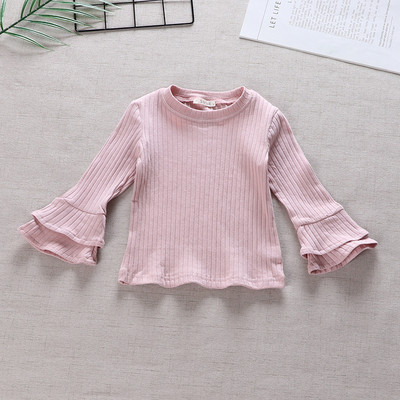 Bluză pentru copii modernă pentru fete cu mâneci lotus în negru, alb și roz