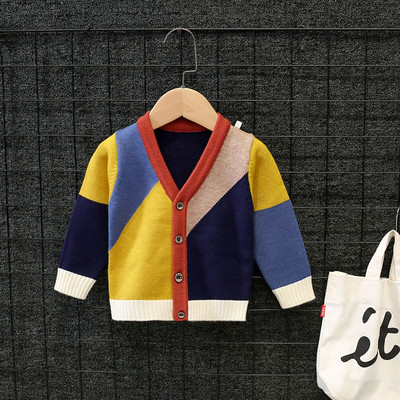 Παιδική ζακέτα  για τα αγόρια σε σχήμα V σε δύο χρώματα