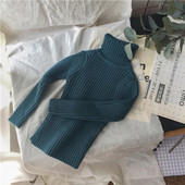 Pulover gros pentru copii pentru baieti cu guler inalt in patru culori