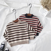 Pulover casual pentru copii cu dungi pentru baieti in doua culori