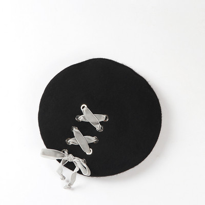 Palarie de dama eleganta cu cravate in doua culori