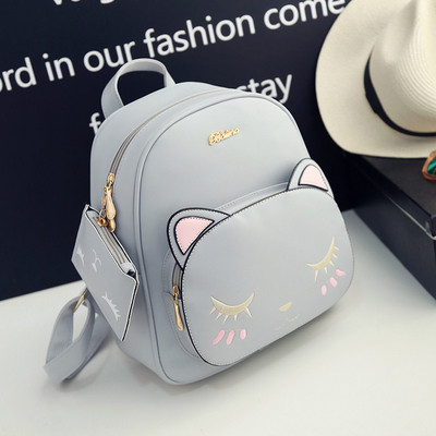 Модерна дамска раница с 3D елементи от еко кожа в два цвята