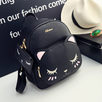 Модерна дамска раница с 3D елементи от еко кожа в два цвята