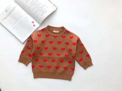 Pulover pentru fete pentru copii cu model maro