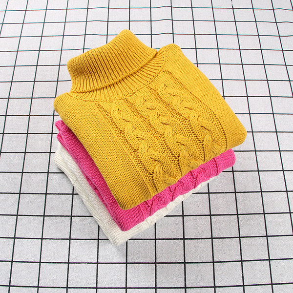 Pulover de iarna pentru copii pentru fete cu guler inalt in trei culori