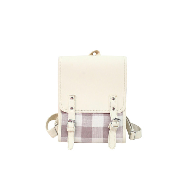 Rucsac modern de dama din piele ecologica in alb si negru