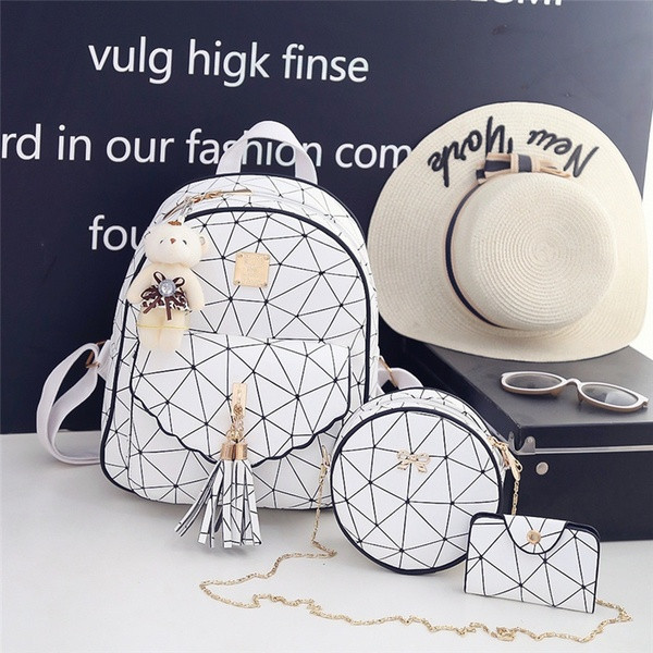 Set de trei piese - rucsac, geanta si poseta in trei culori