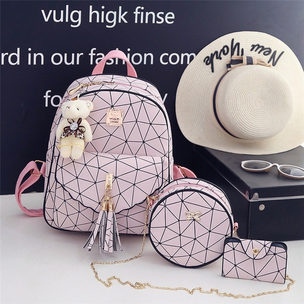 Set de trei piese - rucsac, geanta si poseta in trei culori