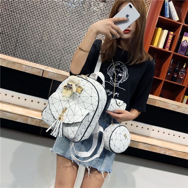 Set de trei piese - rucsac, geanta si poseta in trei culori