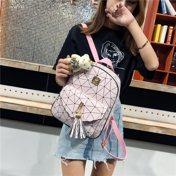 Set de trei piese - rucsac, geanta si poseta in trei culori