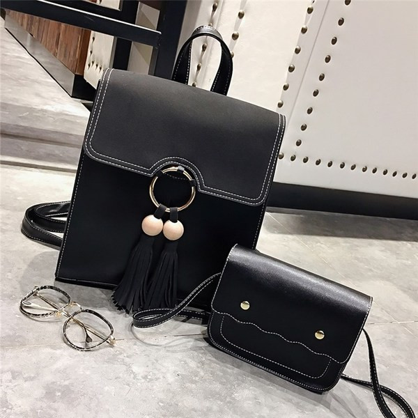 Сет от две части - раница и чанта от еко кожа в три цвята