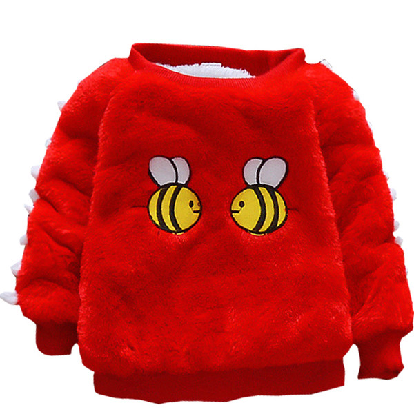 Мек детски пуловер за момичета с бродерия и 3D елементи в три цвята