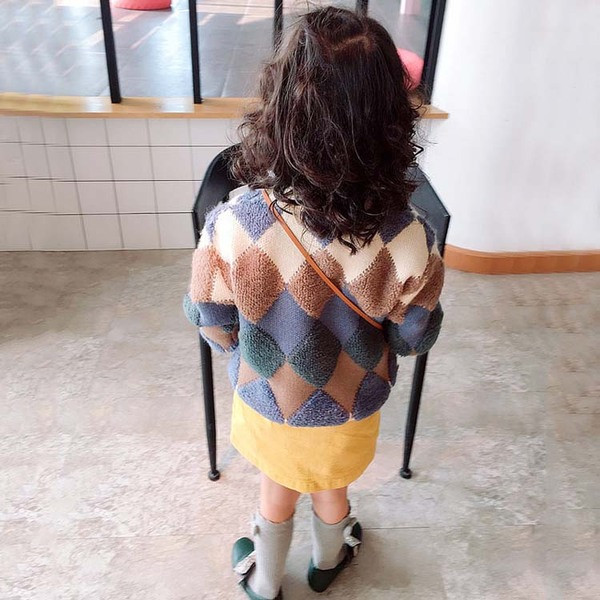 Стилен детски пуловер за момиче в два цвята