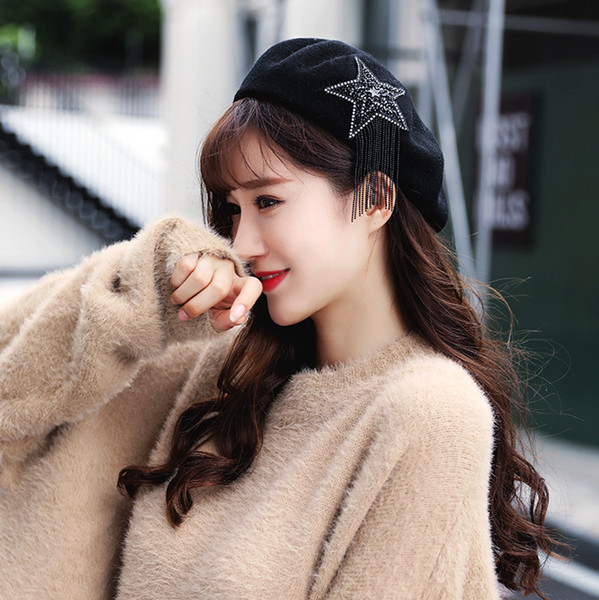 Palarie moderna de dama cu broderie in diferite culori