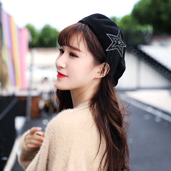 Palarie moderna de dama cu broderie in diferite culori