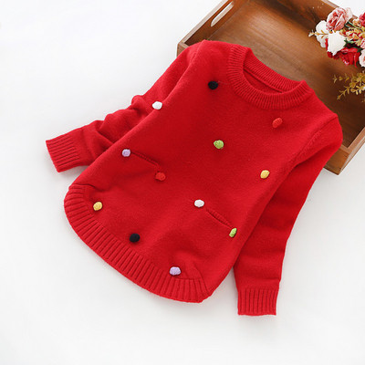 Pulover pentru fete pentru copii cu buzunare si elemente 3D in mai multe culori