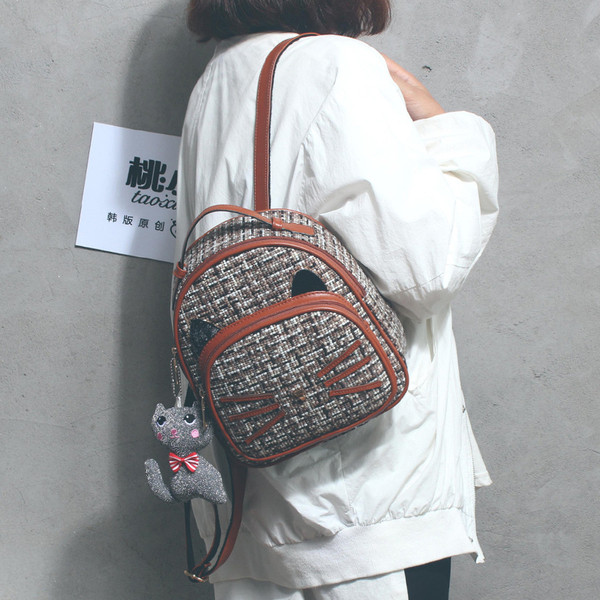 Нов модел дамска раница с висулка в три цвята