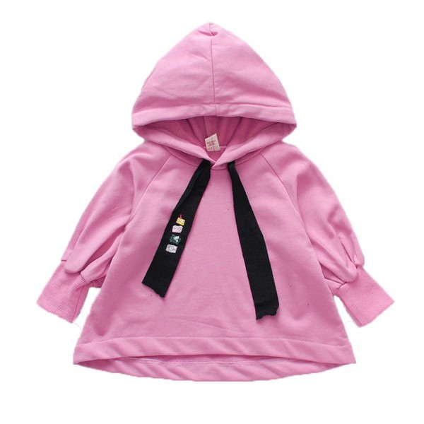 Спортен суичър за момичета с качулка в син и розов цвят