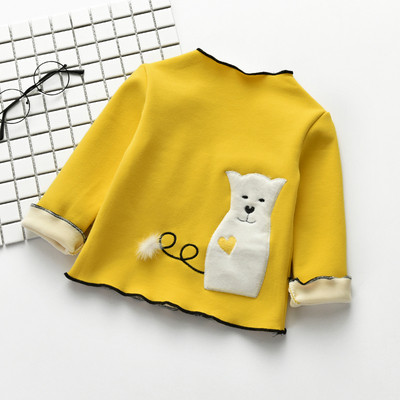 Bluza copii din bumbac pentru fete cu decor in trei culori