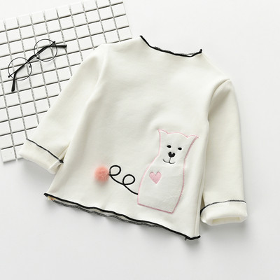 Bluza copii din bumbac pentru fete cu decor in trei culori