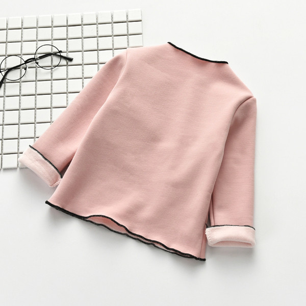 Bluza copii din bumbac pentru fete cu decor in trei culori