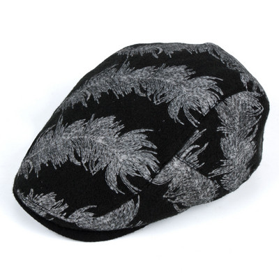 Modern men`s cap with application in two colors