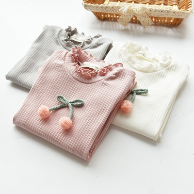Модерна детска блуза за момичета с 3D декорация в три цвята