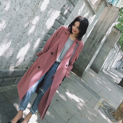 Модерно дамско палто широк модел с колан  в два цвята