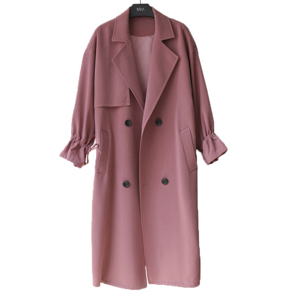 Модерно дамско палто широк модел с колан  в два цвята 