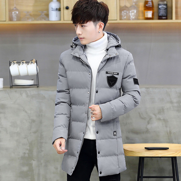 Мъжко яке с емблема и качулка в три цвята