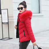 Стилно дамско яке с пух в пет цвята