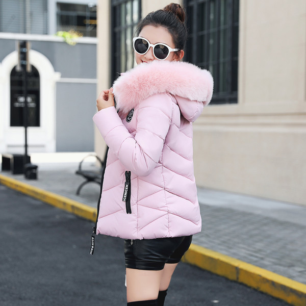 Стилно дамско яке с пух в пет цвята