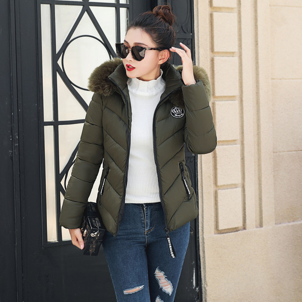 Стилно дамско яке с пух в пет цвята