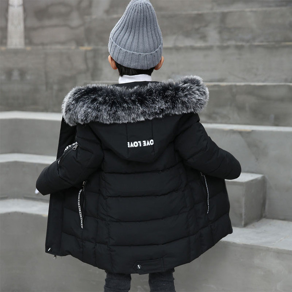 Елегантно детско яке за момчета с надписи в два цвята