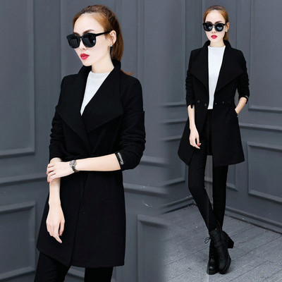 Стилно  дамско палто  с V-образна яка в няколко цвята