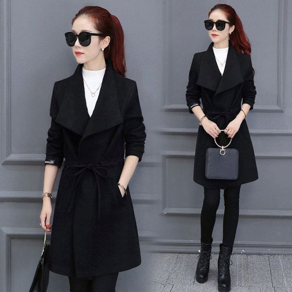 Стилно  дамско палто  с V-образна яка в няколко цвята 