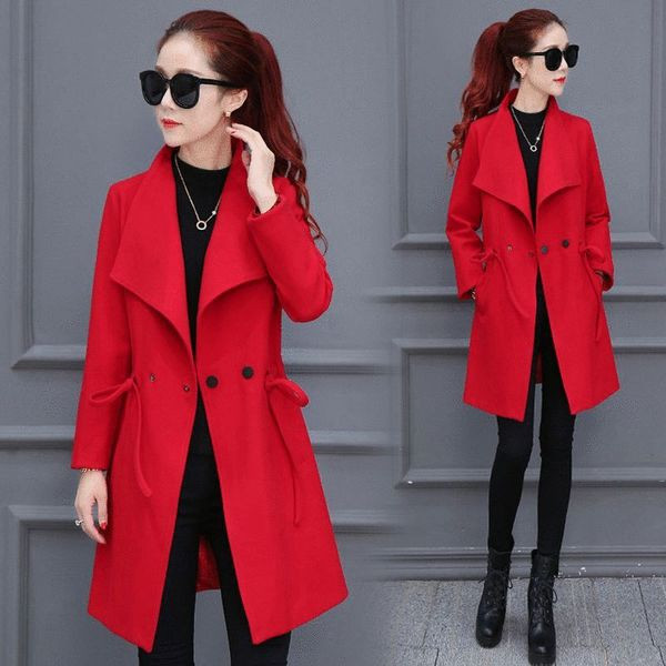 Стилно  дамско палто  с V-образна яка в няколко цвята 