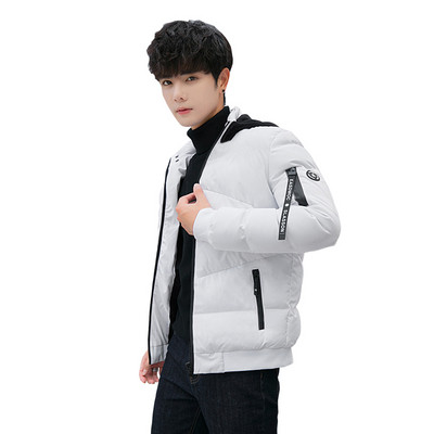 Плътно мъжко зимно яке с качулка в три цвята 