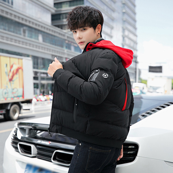 Плътно мъжко зимно яке с качулка в три цвята 