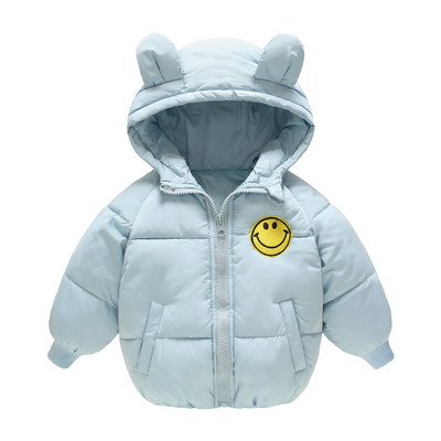 Модерно детско яке за момичета и момчета с емблема и качулка в няколко цвята
