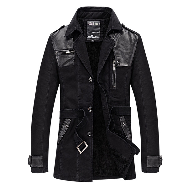 Мъжко яке с подплата и колан в три цвята