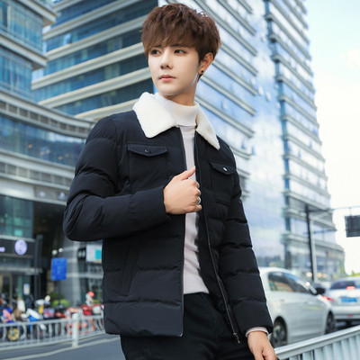 Мъжко яке с джобове и мека яка в няколко цвята - Slim модел