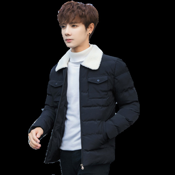 Мъжко яке с джобове и мека яка в няколко цвята - Slim модел