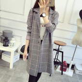 Дамско карирано палто в няколко цвята