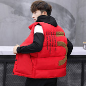 Мъжки спортен елек с джобове и щампа на гърба