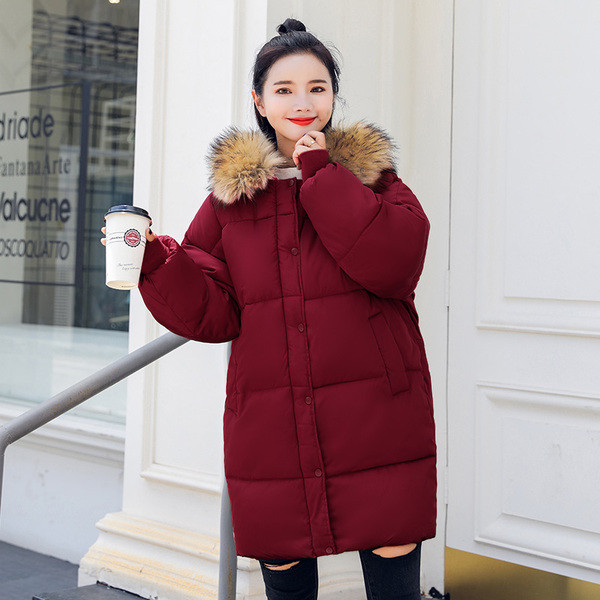 Зимно дамско стилно яке с пух в четири цвята