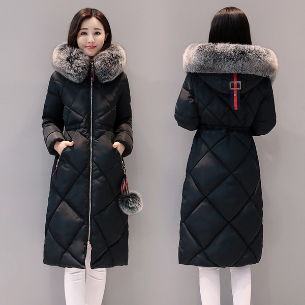 Дълго дамско яке с пух  в три цвята