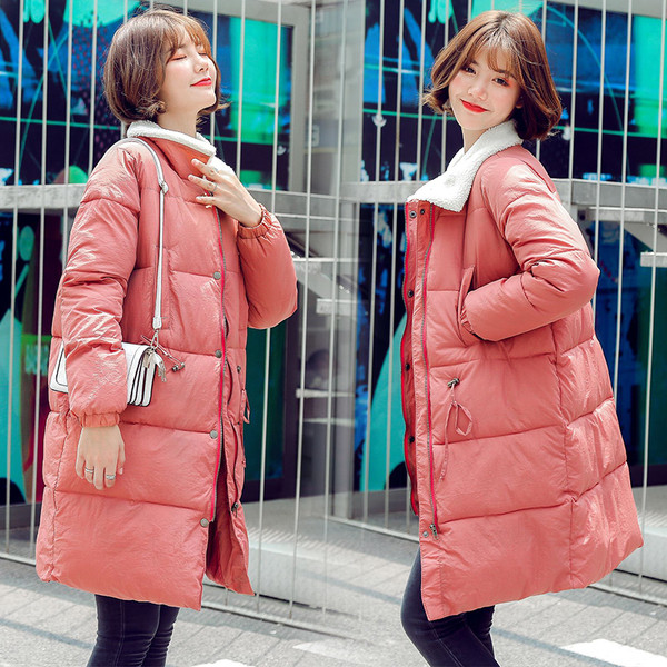 Дълго дамско яке с мека подплата в четири цвята