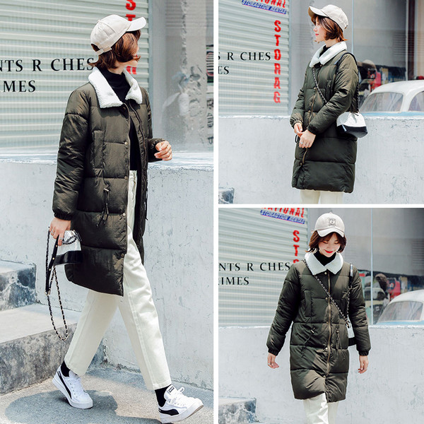 Дълго дамско яке с мека подплата в четири цвята