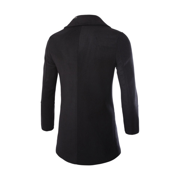 Модерно мъжко палто с копчета в сив и черен цвят